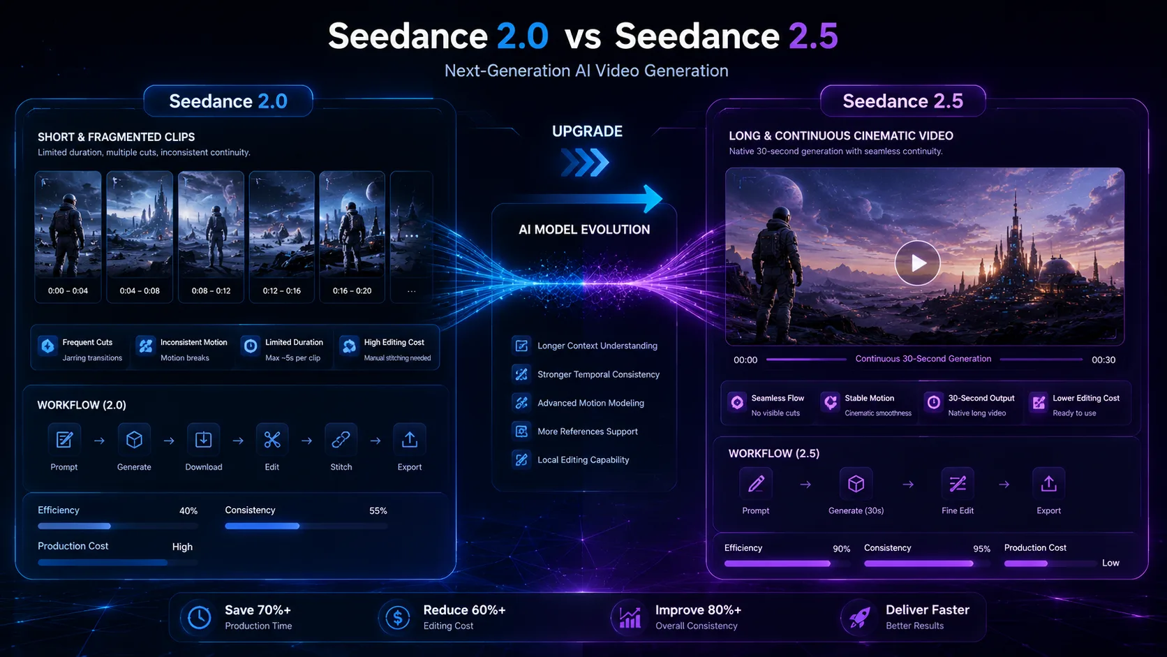 Seedance 2.5 vs Seedance 2.0 comparison image